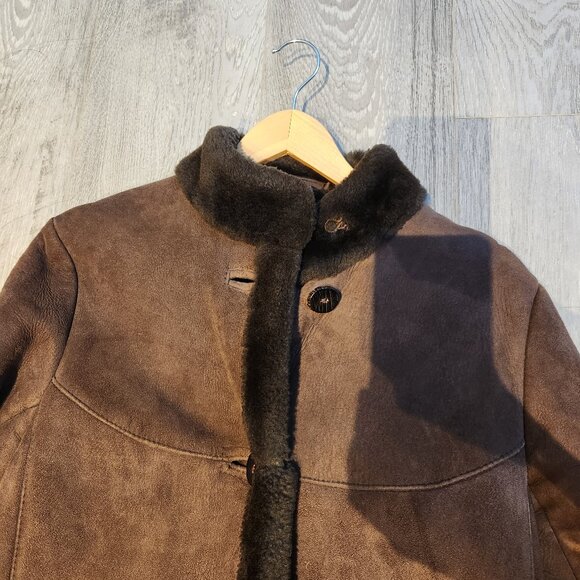 **SOLD** Vintage Sawyer of Napa Shearling Full Length Women's Coat Size S - Picture 4 of 14